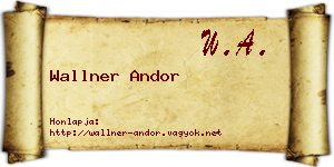 Wallner Andor névjegykártya